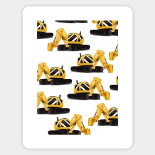 Construction Digger Pattern Magnet